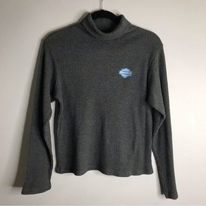 Women’s Harley Davidson embroidered Waffle Knit Long Sleeve Turtle Mock Neck Lg